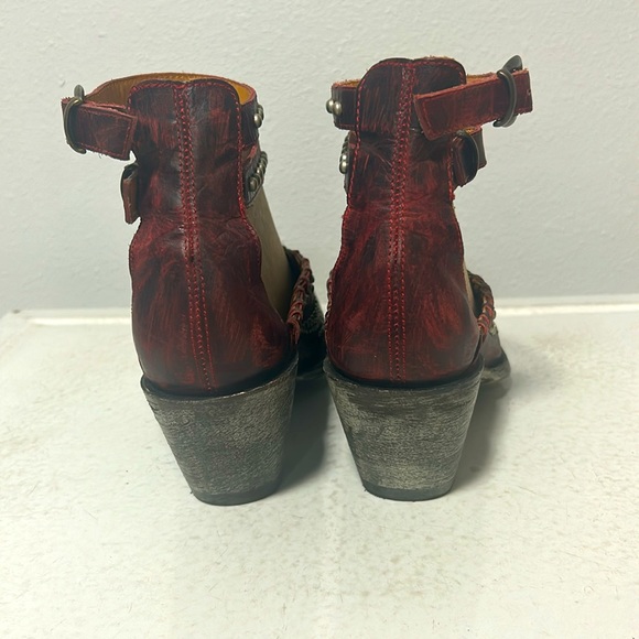 NEW Old Gringo Evangelina ruby red strappy cowboy boot shoe booties shooties 9B - Picture 10 of 13
